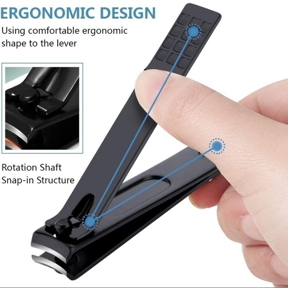 New-3pcs Nail Clippers Set With Nail File & Faux Leather Carry Case Black - Picture 5 of 10